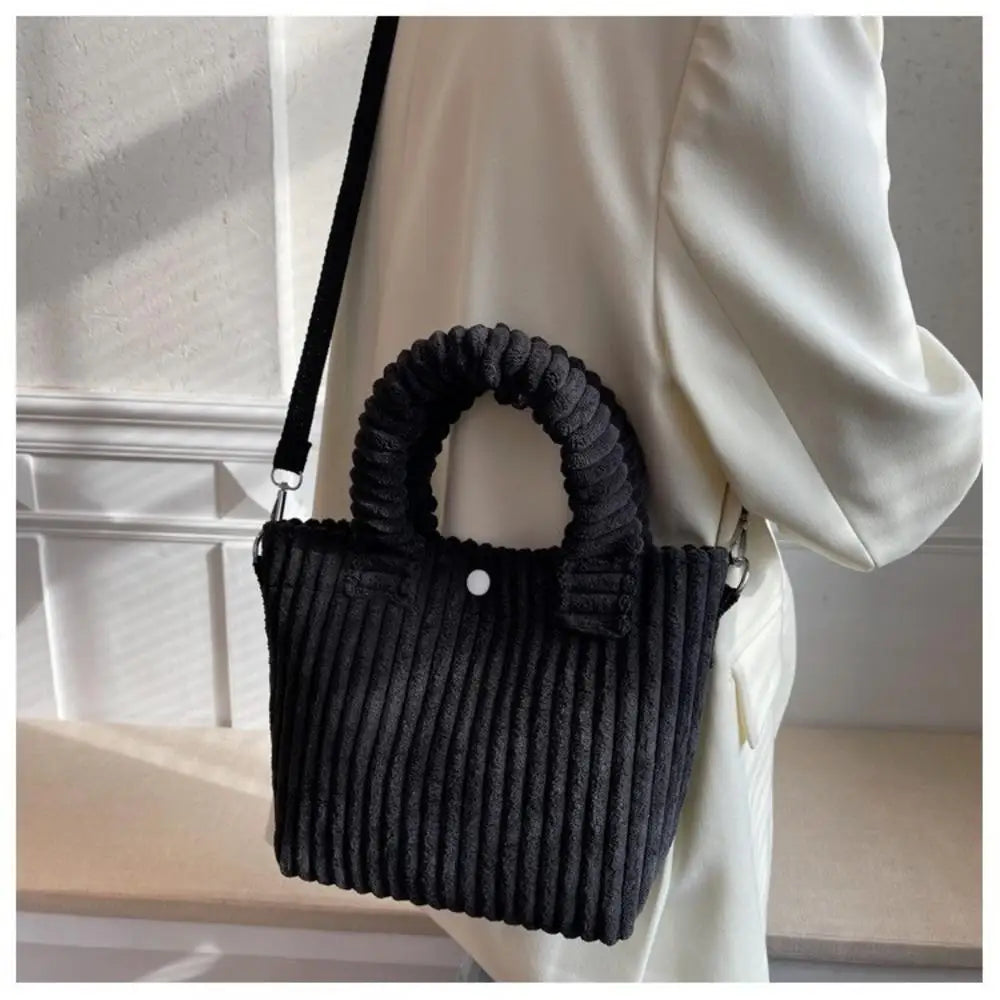 Winter Lamb Plush Handbag Women Bags Fashion Korean Large Capacity Wrist Bag Clutch With Handle Females Shopping Bag Bucket Tote