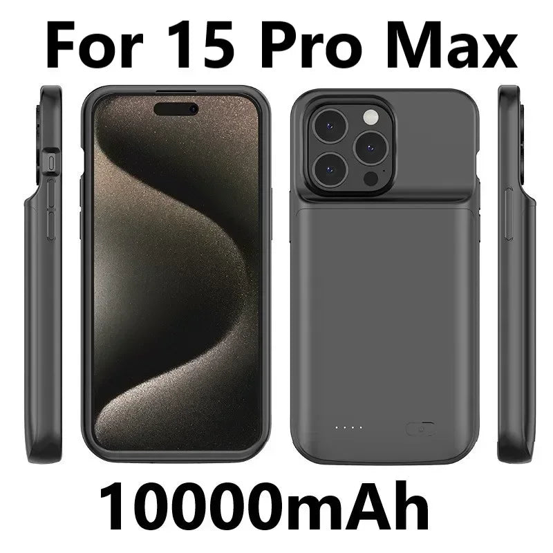 10000mAh Battery Charger Case for iPhone 14 Plus/15 Pro/12 Pro Max/11 Pro/X/XS/XR/XS Max/6/6S/7/8 Plus | High-Capacity Power Bank Case