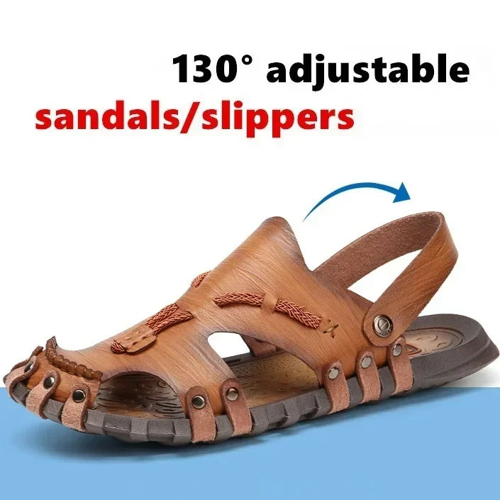 Summer Handmade Leather Sandals for Fashion Men | Casual Comfortable Slippers | Stylish and Durable Footwear