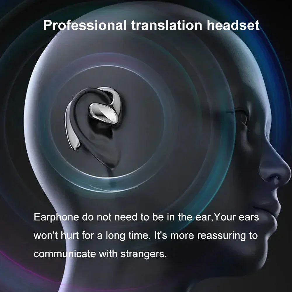 Wireless Translator Earbuds with Microphone | Bluetooth Headphones with Charging Case | Real-Time Translation in 144 Languages and 4 Modes