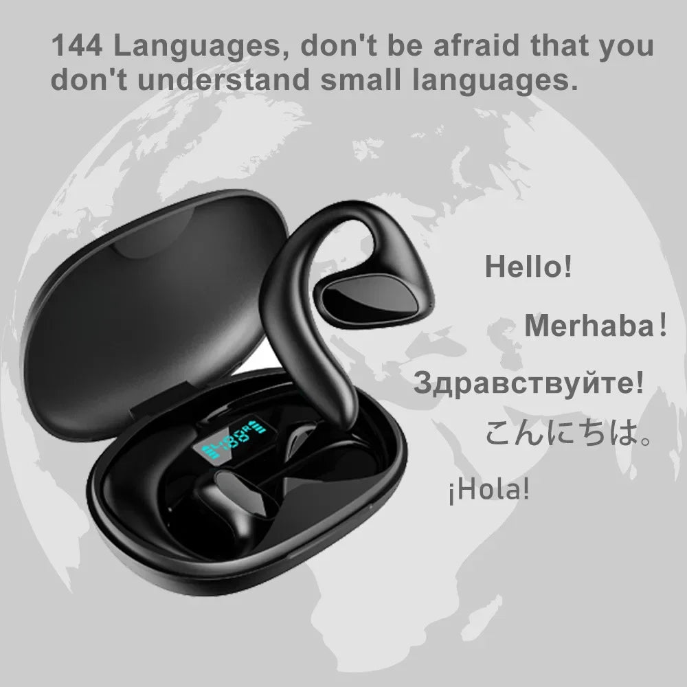 M8 Translation Headphones | 144 Languages Smart Voice Translator | Wireless Bluetooth Instant Translation Earphone