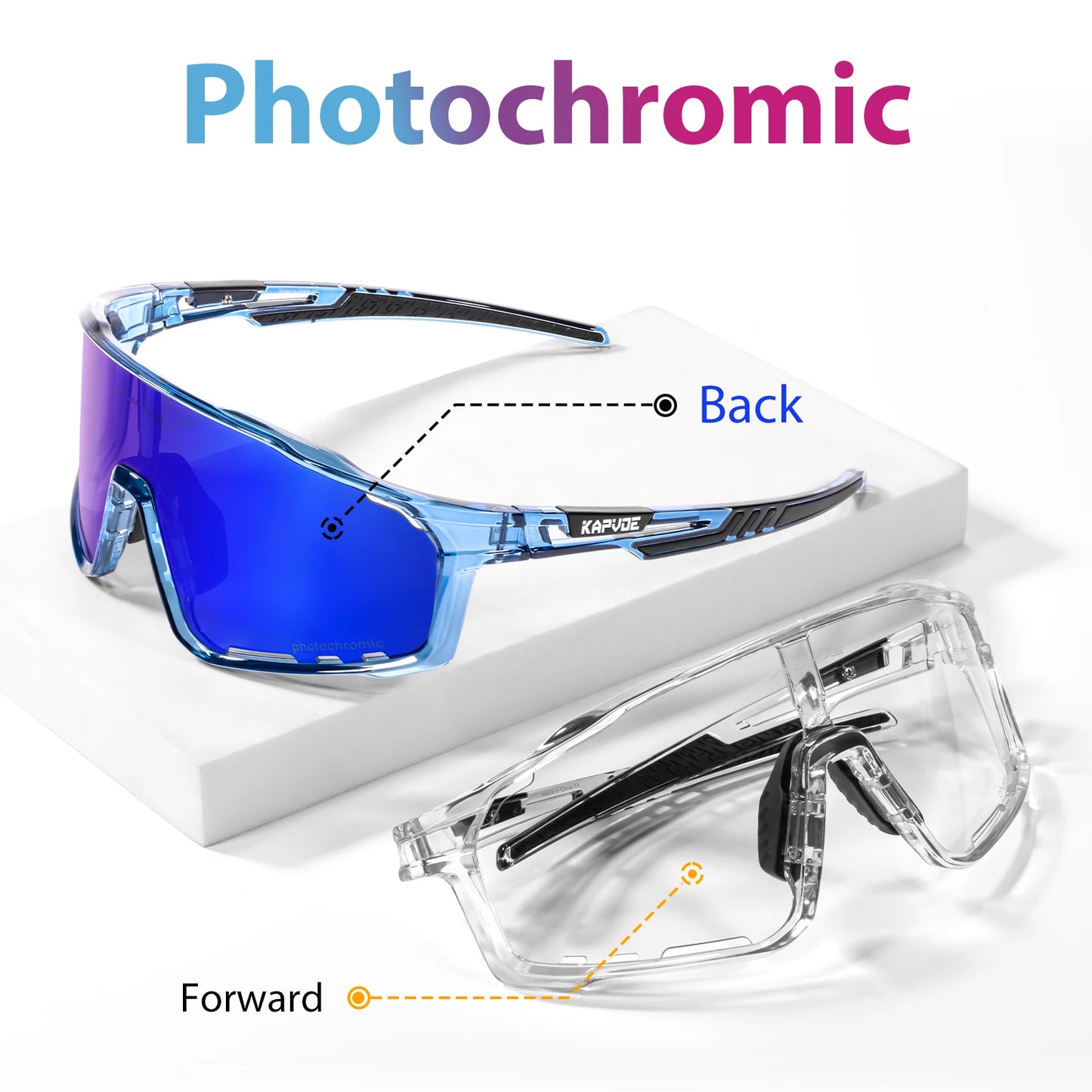 Smart Color-Changing Frame and Lens Photochromic Cycling Glasses | UV400 Sports Bike Sunglasses | Running Driving Outdoor | Alo Trendy