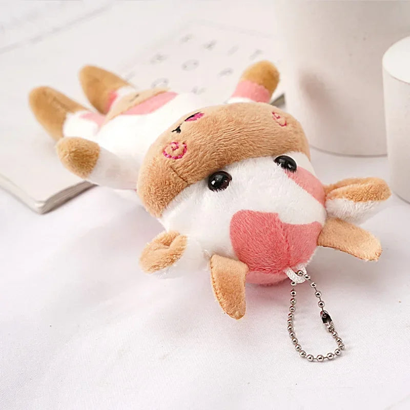 15cm Cute Milk Cow Plush Toy | Animal Stuffed Doll Keyring | Festival Birthday Gift | Kawaii Decor Plush Keychain Toys for Boys and Girls | Alo Trendy