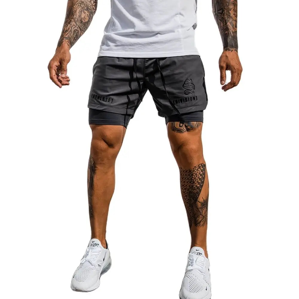 Men's New Casual Gym Workout Shorts | Breathable 2 in 1 Double-layer Quick-drying Beach Joggers Shorts | Ideal for Exercise, Running, and Swimming