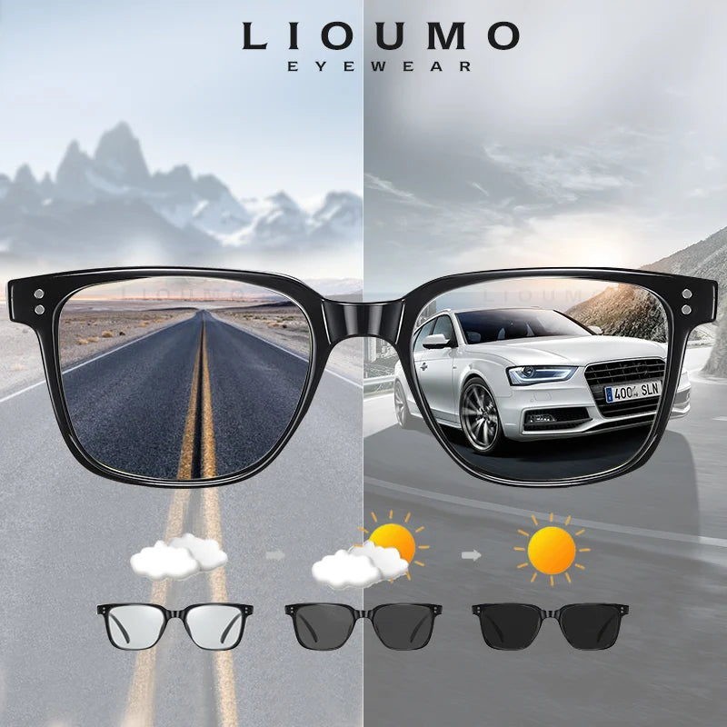 Photochromic Sunglasses Men Polarized Day Night Vision Driving Glasses | Women Retro Rivets Frame Eyewear | zonnebril heren | Alo Trendy