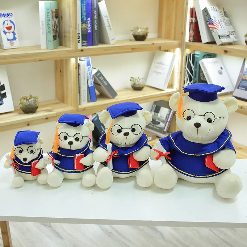 Adorable 18cm Graduate Dr. Bear Plush Toy | Cute Stuffed Teddy Bear for Graduation | Funny Kawaii Toy Gift & Home Decor