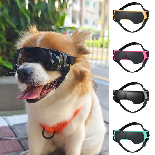 Stylish Pet Sunglasses | Dog Wear Protection Glasses with Adjustable Strap | Waterproof Anti-UV Goggles for Dogs