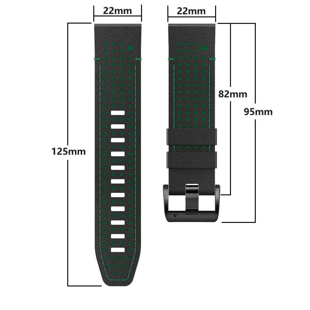 Leather Silicone Watch Band For Garmin TACTIX DELTA/Enduro/Fenix 7X 7 6X 6 5 5X Plus/Epix Pro Gen 2 | Quick Fit 26mm 22mm Strap | Alo Trendy