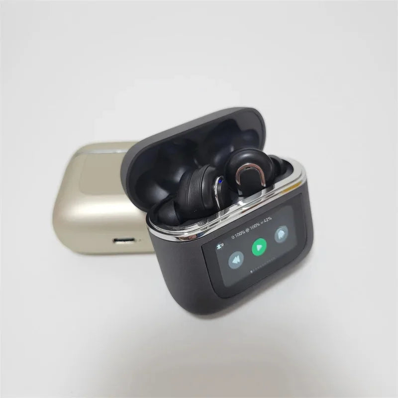 Wireless Earbuds ANC Headphones | LCD Digital Display Screen | Sport Earphones with Built-in Mic | HiFi Stereo Surround Sound