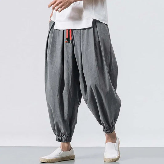 Harem Pants Men Chinese Style | Casual Loose Sweatpants | Japanese Kimono Sweatpants Jogger Pants | Streetwear Trousers Male Pant