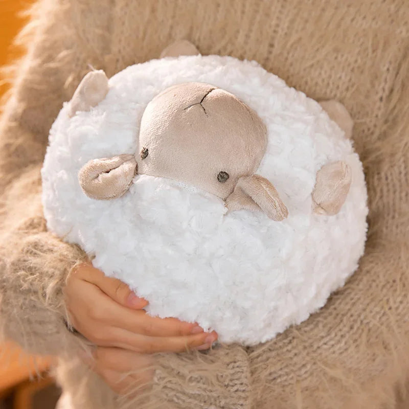 Adorable Round Sheep Plush Toy | Soft Stuffed Animal Fluffy Lamb Doll | Cute Pillow for Baby, Kids, and Girls | Ideal Birthday Gift