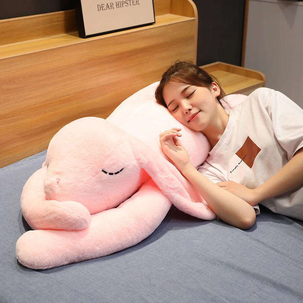 Giant Plush Bunny Toy 90cm-120cm | Soft Cartoon Big Long Ear Rabbit Hug Toy Cushion | Rabbit Stuffed Pillow for Girls