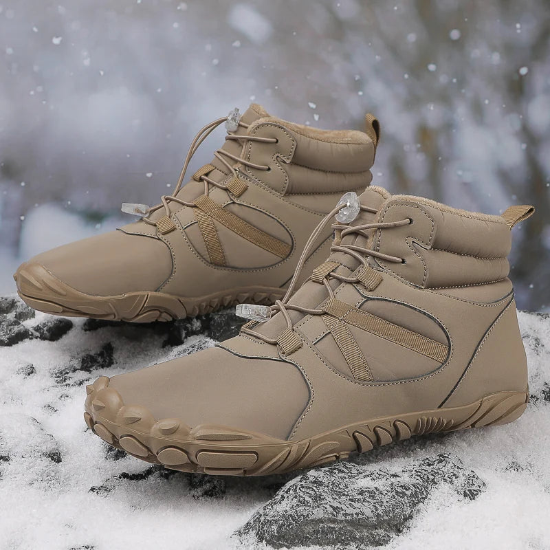 Men’s Winter Snow Boots | Non-Slip Casual Barefoot Running Sneakers with Warm Fur & Waterproof High Top Design