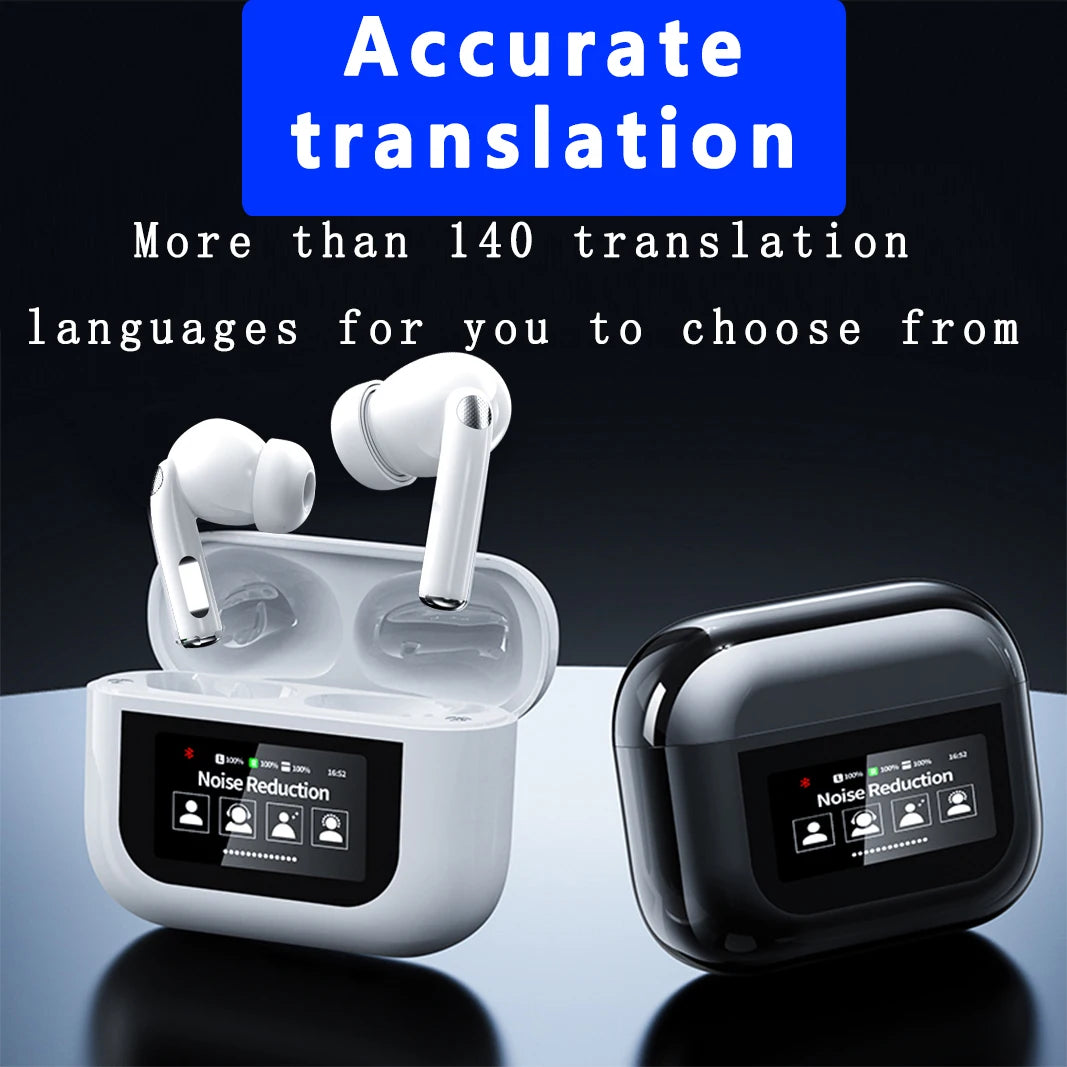 Wireless Bluetooth translation earphones for binaural noise reduction and conduction translation earphones for simultaneous tran