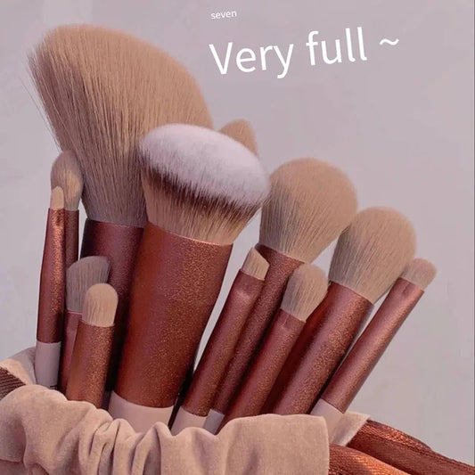 13 PCS Makeup Brushes Set Eye Shadow Foundation Women Cosmetic Brush Eyeshadow Blush Beauty Soft Make Up Tools Bag