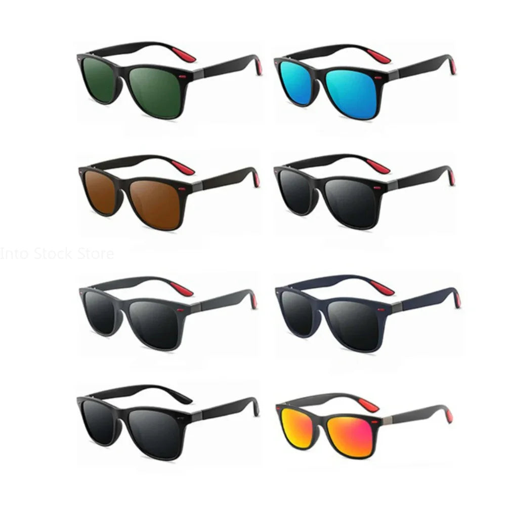 Fashion Classic Polarized Sunglasses for Men and Women | Square Sun Glasses with Anti-glare UV400 Protection | Perfect for Travel, Fishing, and Cycling