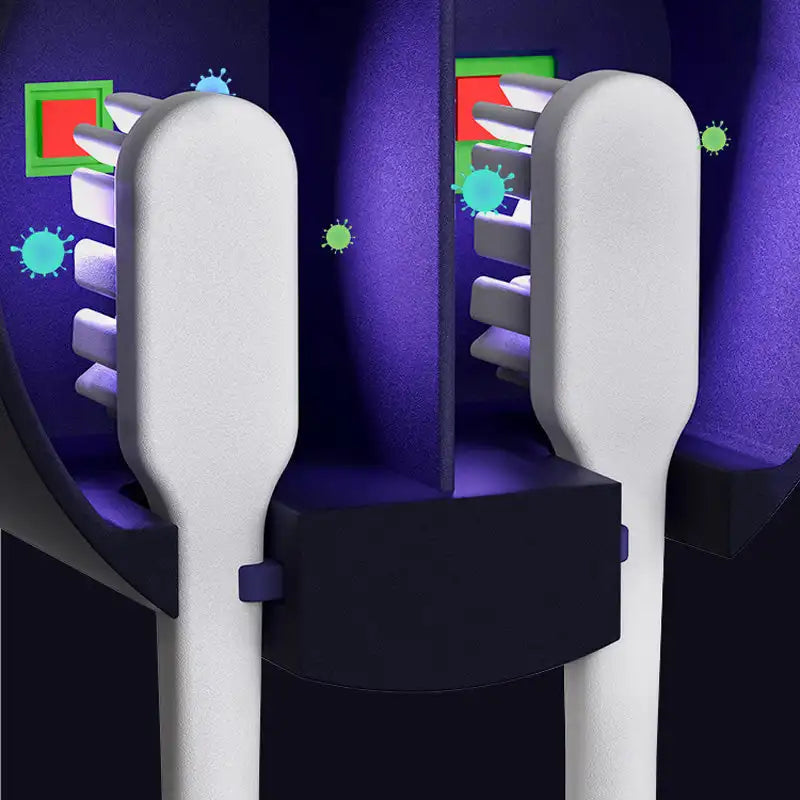 UV Toothbrush Sanitizer with Holder | Portable Toothbrush Sterilizer and Toothpaste Organizer | Compact Disinfectant for Oral Care