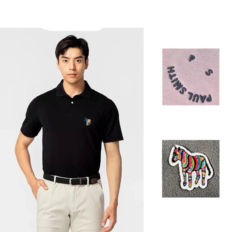 Hot Sales Quality Polo Shirt | Men's and Women's Little Zebra Embroidery T-shirt | Comfortable Cotton Short Sleeve Summer Tees Tops