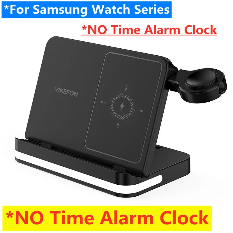 Wireless Charger Stand For iPhone 15 14 Samsung S23 S22 Ultra Fold Z Flip Galaxy Watch Active Buds Fast Charging Station Holder