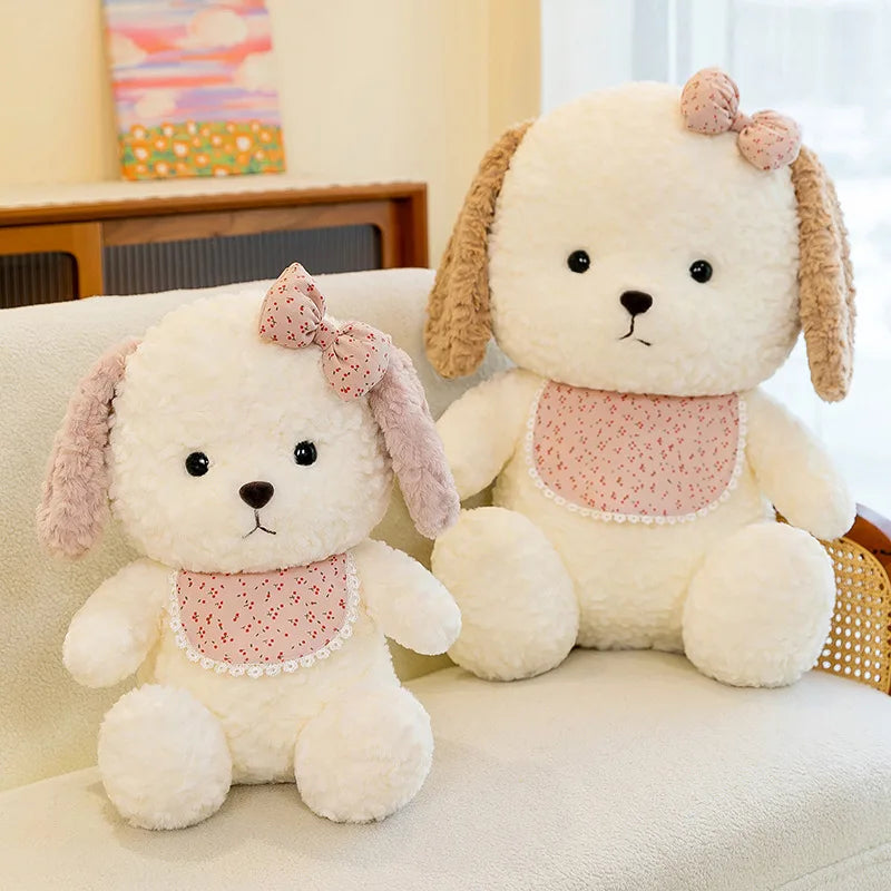 New Plush Scarf Little Milk Dog Doll Plush Stuffed Toy | Cute Children's Doll Kawaii Girl Sleeping in Bed Pillow | Birthday Gift | Alo Trendy