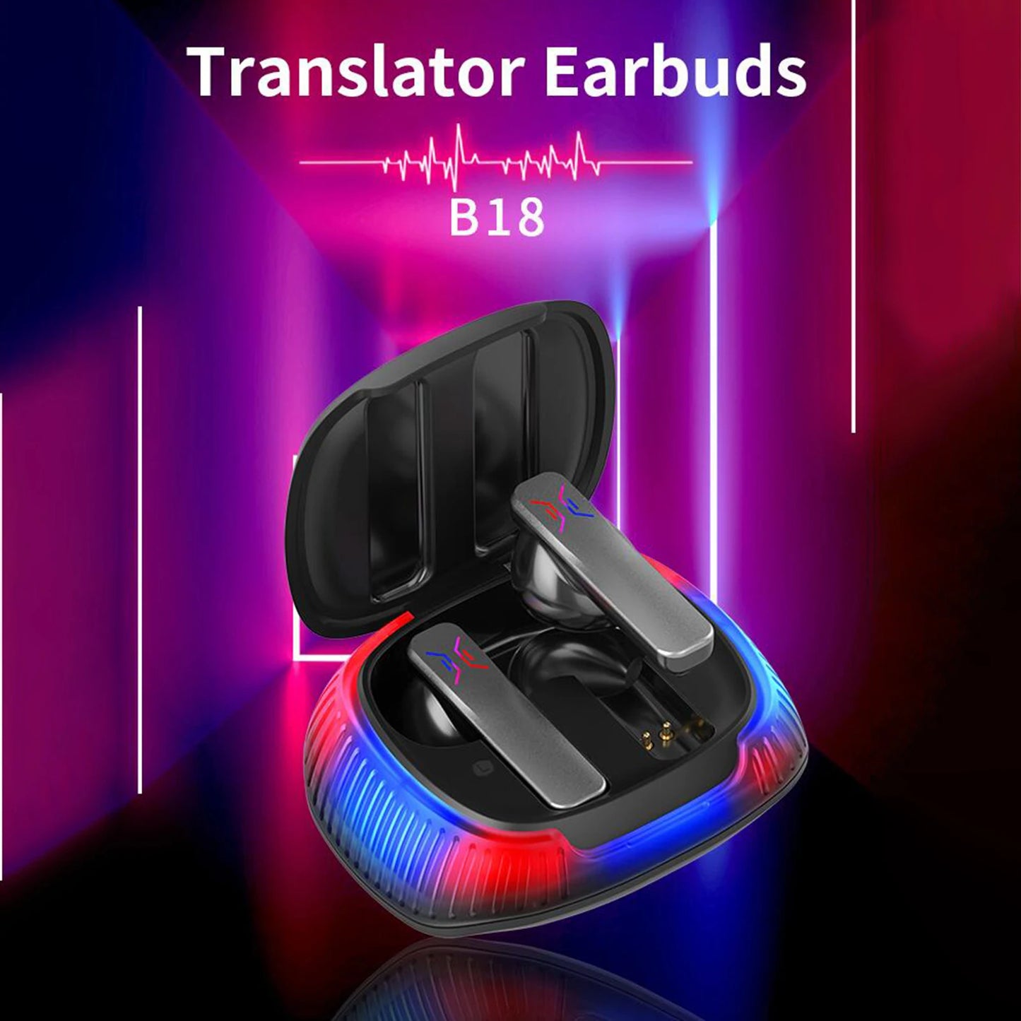 Portable Translation Headset | 144 Languages Real-Time Translator Earbuds | Smart Device for Travel & Business