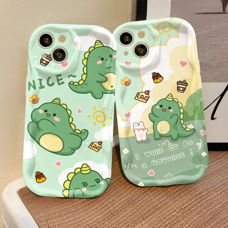 Cute Dinosaur Silicone Case for Samsung Galaxy | Soft Cartoon Animal Shockproof Cover | Fun and Protective Design | Alo Trendy