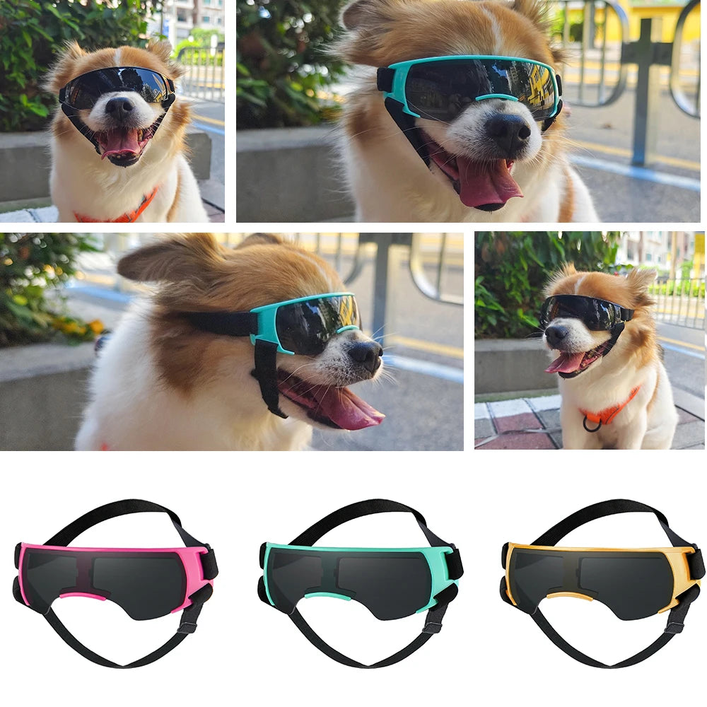 Stylish Pet Sunglasses | Dog Wear Protection Glasses with Adjustable Strap | Waterproof Anti-UV Goggles for Dogs