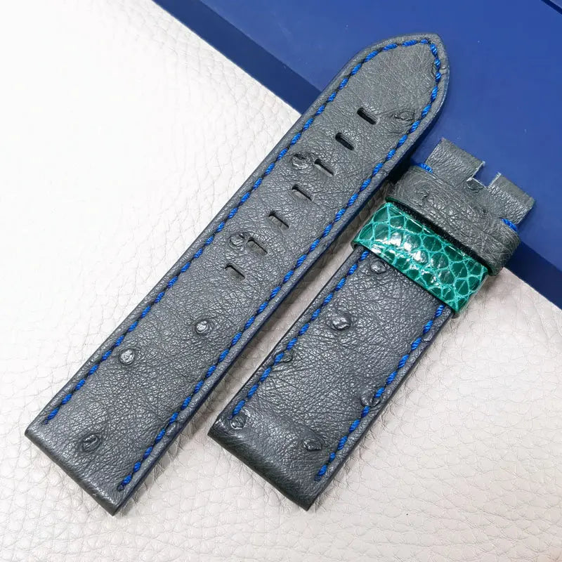 Luxury Custom P-anerai Watch Band Ostrich Skin Watchbands | Top Genuine Leather Belt 26MM 24MM 22MM 20MM Handmade Strap | Alo Trendy