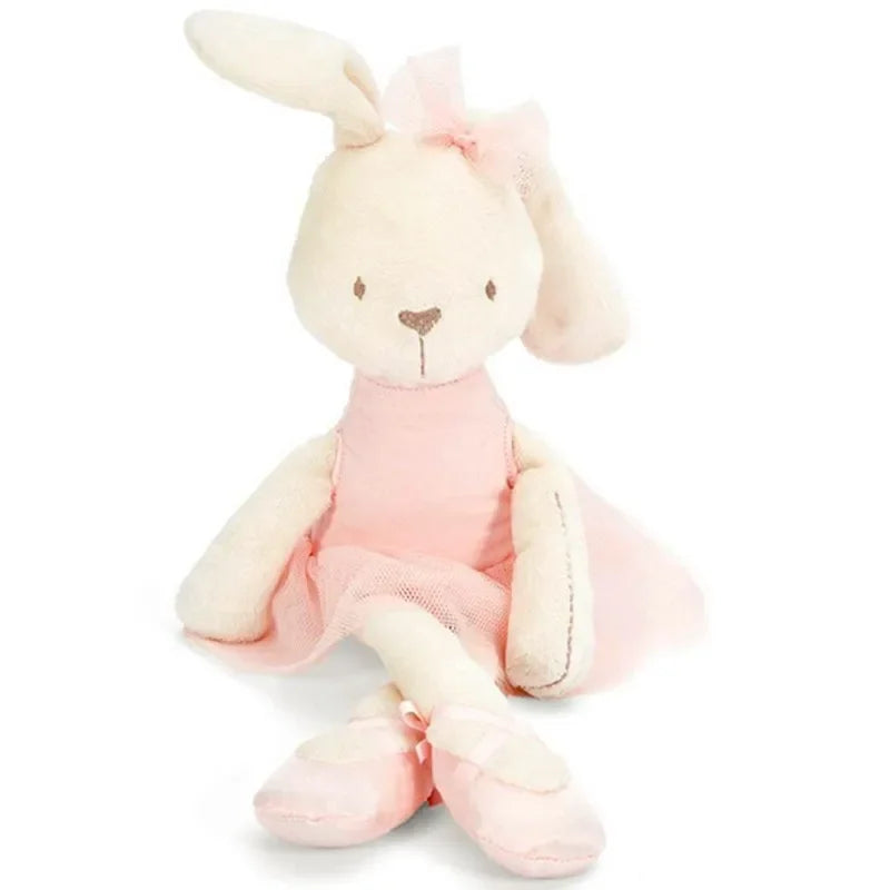 Adorable Stuffed Plush Rabbit Toy for Baby Girls | Soft Kawaii Bedding Pillow with Bow Dress Detail | Perfect for Children and Pets