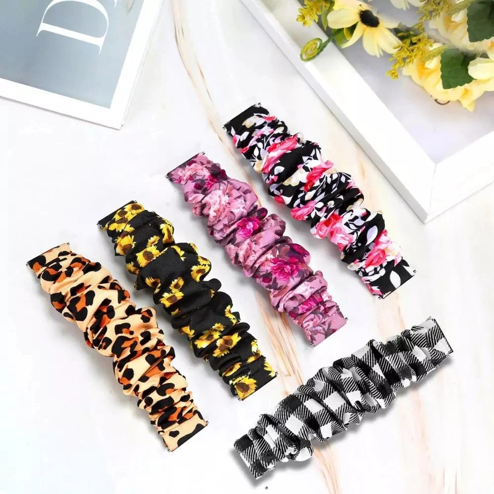 Scrunchie Strap For Samsung Galaxy watch 4/5/6 pro 45mm classic 47mm 43mm SOLO LOOP belt correa bracelet HUAWEI GT 2 2e 3 band