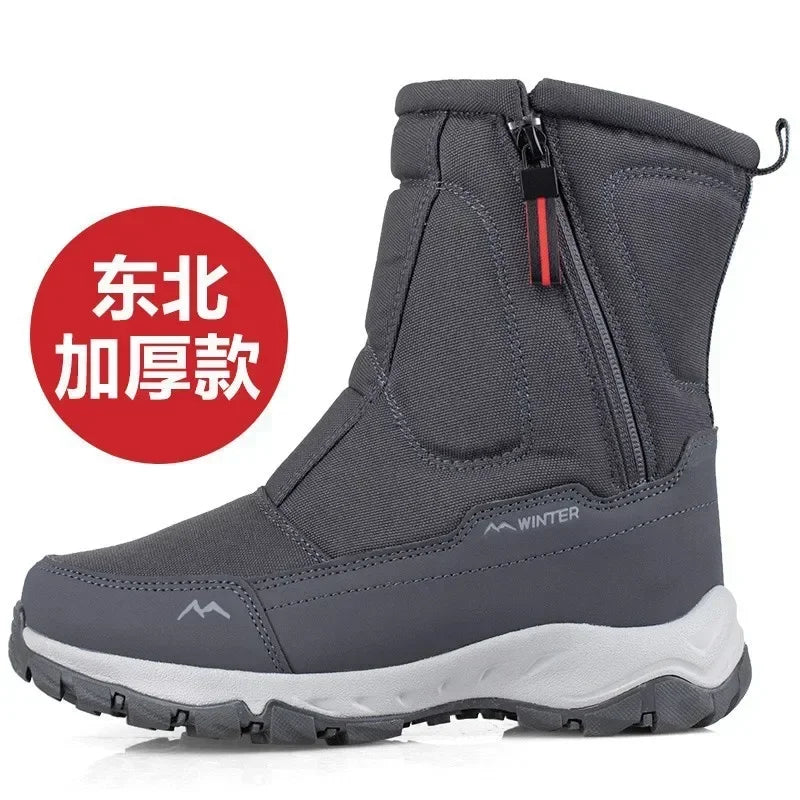 Waterproof High Top Snow Boots | Men & Women Ankle Winter Boots with Plush Lining | Non-Slip Outdoor Platform Shoes