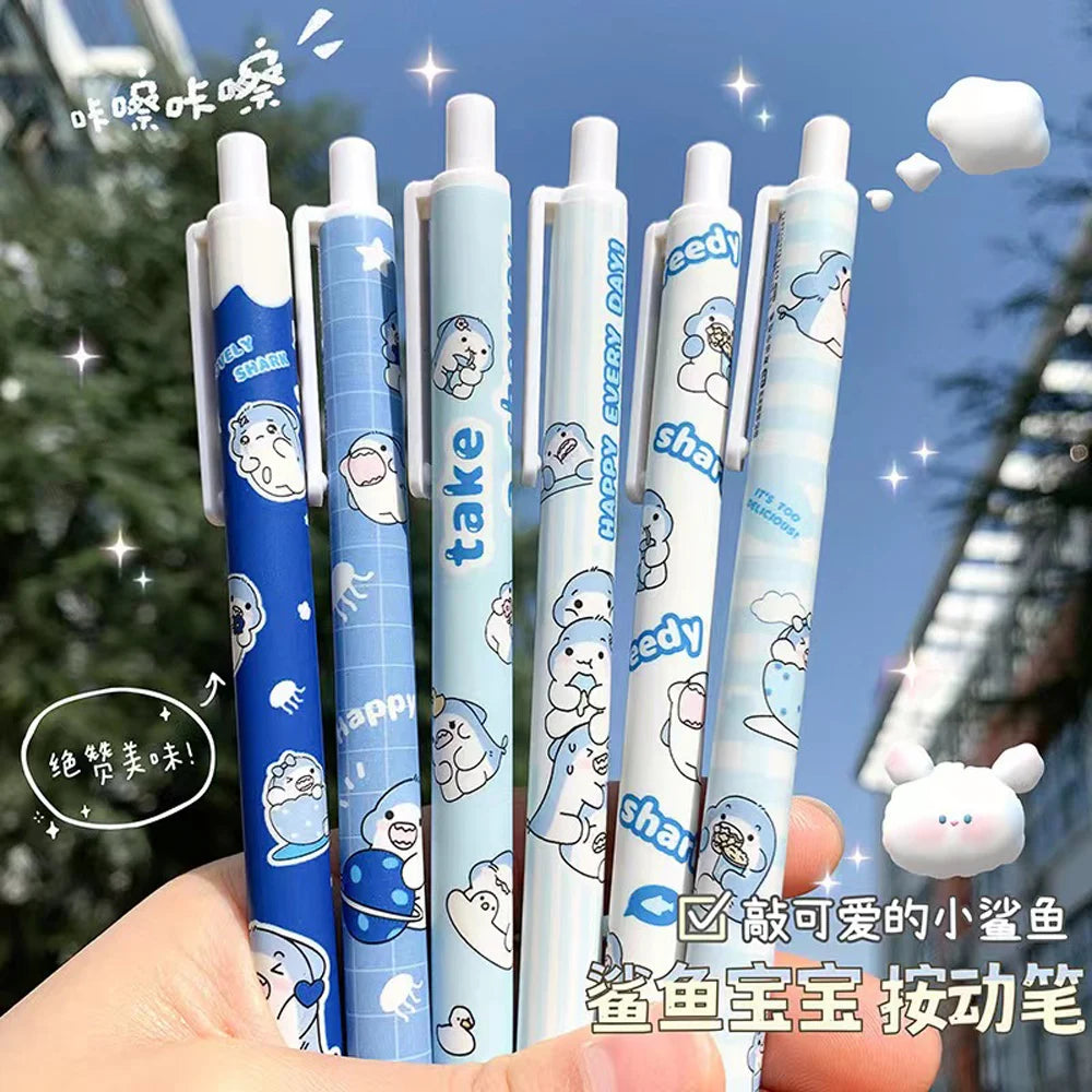 6Pcs Kawaii Erasable Gel Pen | 0.5mm Refills Ballpoint Pens for Kids | Cute Stationery School Office Writing Supplies | Alo Trendy