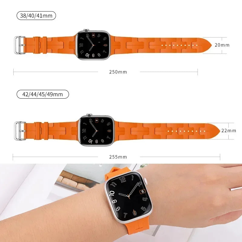 Silicone Strap for Apple Watch 9, 8, 7 | Soft and High-Quality Bracelet for iWatch Ultra 2, SE, Series 6, 5, 4, 3 | Available in 45mm, 44mm, 42mm, 41mm, 40mm, and 49mm