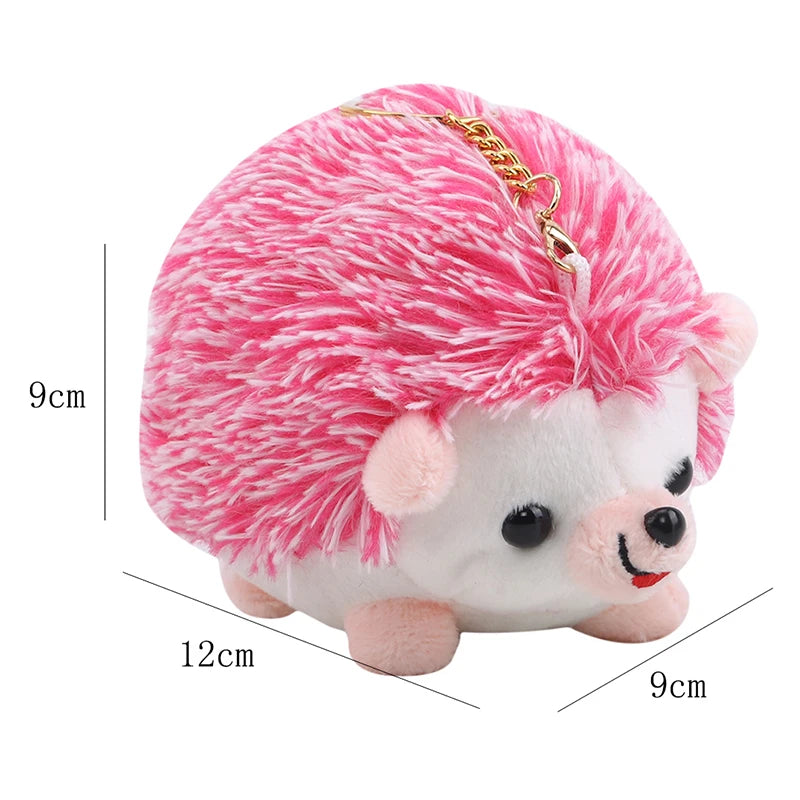 12cm Plush Hedgehog Toys Key Chain | Cute Stuffed Animal Ring Pendant | Adorable Anime Car Fur Gifts for Women and Girls | Perfect Plush Doll