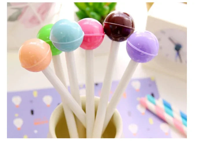 36pcs Korean Stationery Creative Cute Lollipop Neutral Pen | Creative Needle Pens Signature Pen Black Ink Writing Wholesale | Alo Trendy