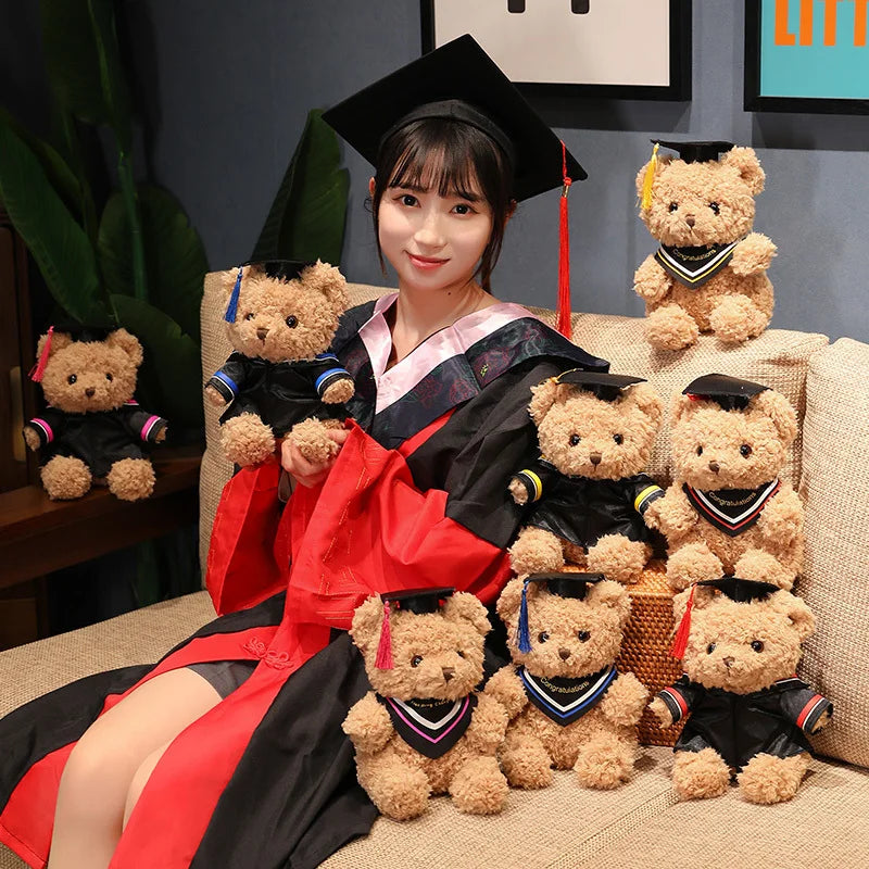 New Graduation Teddy Bear Plush Toy Cute Stuffed Animals Teddy Bear with Doctoral Cap Plushies Soft Kids Toys for Girls Gifts | Alo Trendy