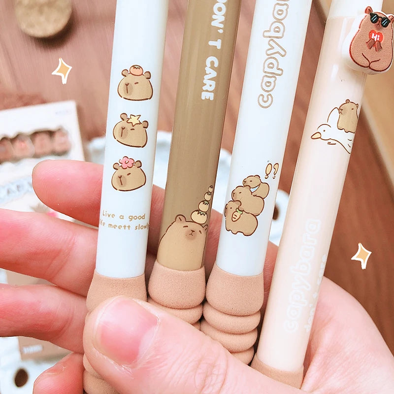 Kawaii Cartoon Capybara Blue Ink Erasable Gel Pen | School Office Supplies Stationery Gift for Students | Cute, Pretty, Aesthetic Pens | Alo Trendy