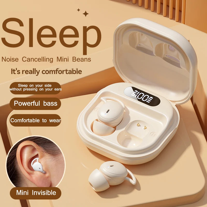 New Wireless Sleep Dedicated Bluetooth 5.4 In-ear Earphones | Mini Digital Display Screen | Noise Cancellation | Breathing Light