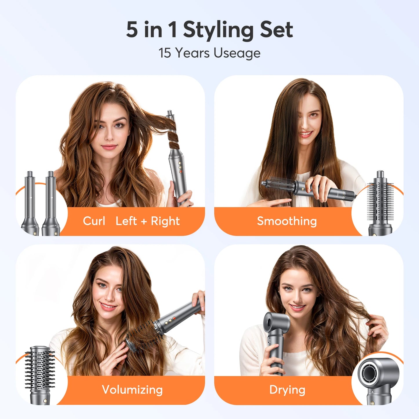 110000 RPM Hair Dryer Brush Brushless High Speed Hairdryer 5 in 1 Ionic Blow Dryer Hot Air Styling Comb Auto Hair Curler