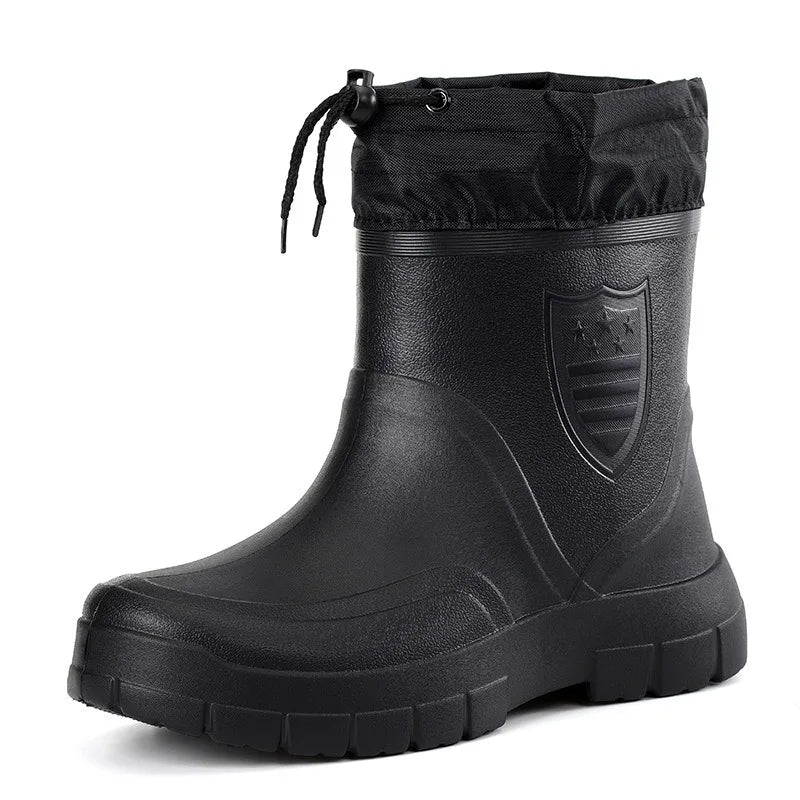 Men’s Snow Boots | Waterproof Outdoor Winter Fishing Boots | Warm Unisex Ankle Boots with Non-Slip Thick Sole