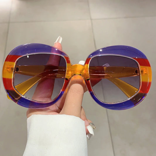 Oversized Fashion Sunglasses | New Multi Candy Color Women Shades | Trendy Stylish Gradient Brand Travelling Eyewear