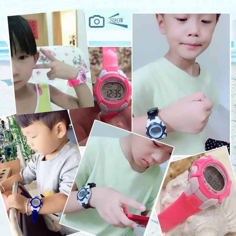 Digital Kids Watch | 7-Colors LED Waterproof Child Watch | Sport Silicone Strap | Kids Watches | Student Gift for 3-10 Year Girls Boys