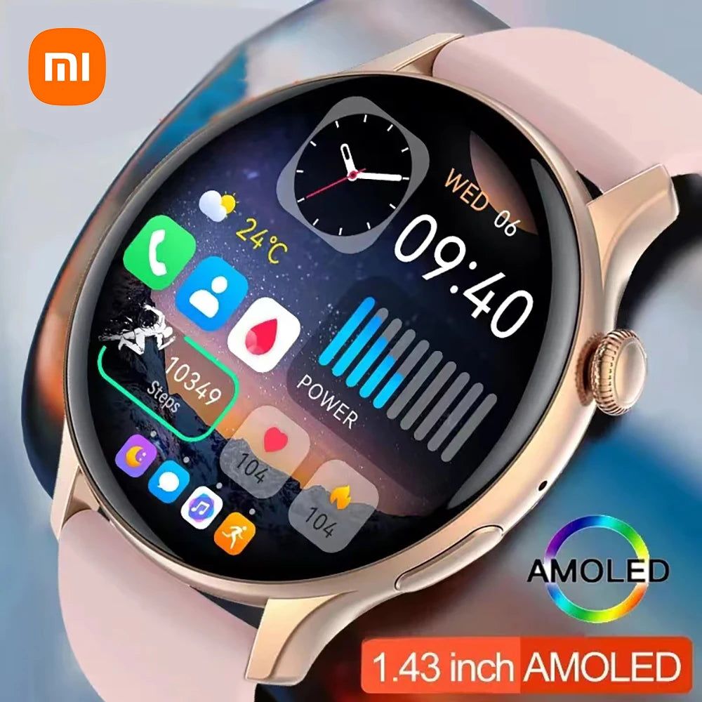 Mijia New Women Bluetooth Call Smartwatch | Always Display Time, Heart Rate, Sports & Health Monitoring, Music | GT4 Smart Watches