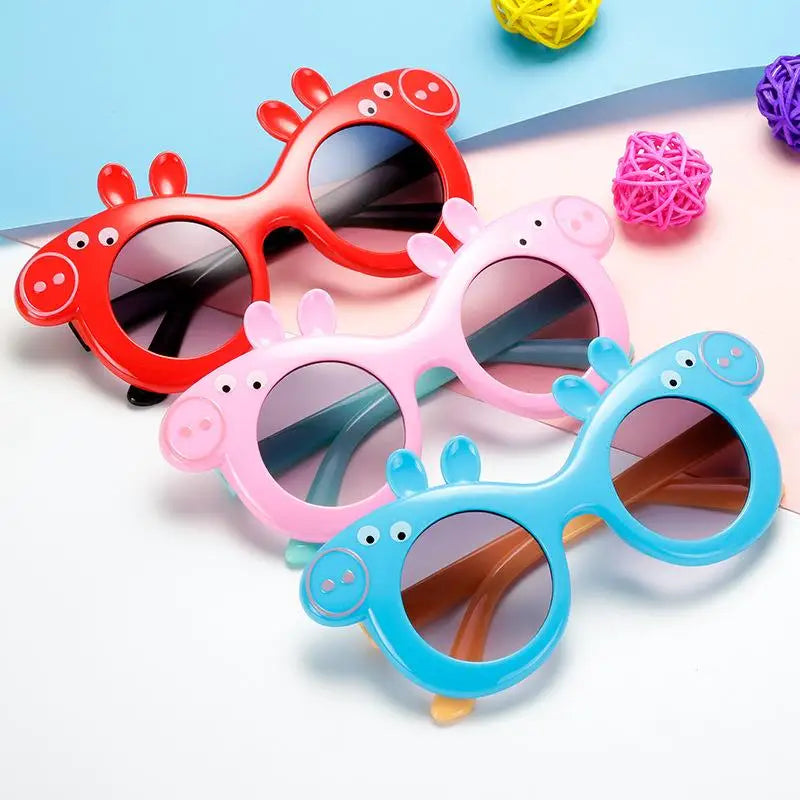 Peppa Pig Cartoon Sunglasses for Children | Summer Sun Protection Glasses | Kid Party Photography Props | Fashion Accessories | Perfect Holiday Gift