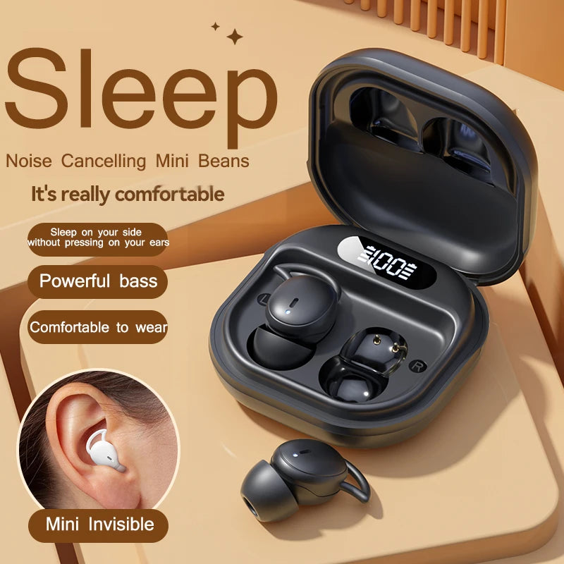 New Wireless Sleep Dedicated Bluetooth 5.4 In-ear Earphones | Mini Digital Display Screen | Noise Cancellation | Breathing Light