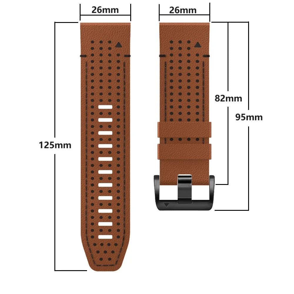 Leather Silicone Watch Band For Garmin TACTIX DELTA/Enduro/Fenix 7X 7 6X 6 5 5X Plus/Epix Pro Gen 2 | Quick Fit 26mm 22mm Strap | Alo Trendy