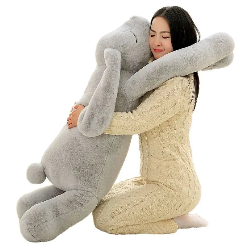 Giant Plush Bunny Toy 90cm-120cm | Soft Cartoon Big Long Ear Rabbit Hug Toy Cushion | Rabbit Stuffed Pillow for Girls