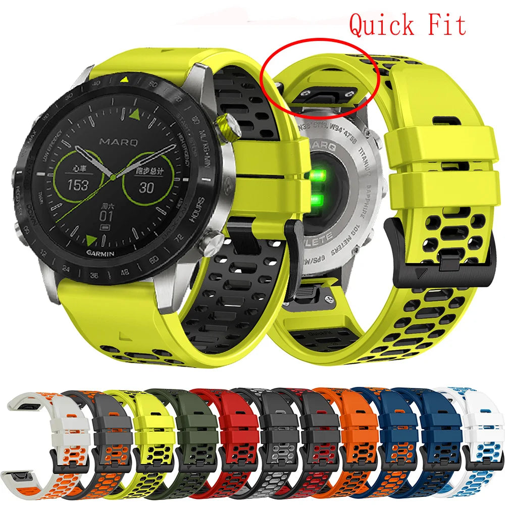 QuickFit Silicone Watch Strap | For Garmin Instinct 2X Solar | 26mm 22mm Watchband | For Garmin Fenix 6X 6 Pro 5X 5 Plus 7X 7 | Bracelet | Alo Trendy