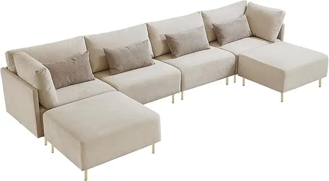 108'' L-Shaped Modular Sectional Couch Set | Modern Convertible Sofa with Reversible Chaise | Spacious L-Shaped Sofa for Living Rooms