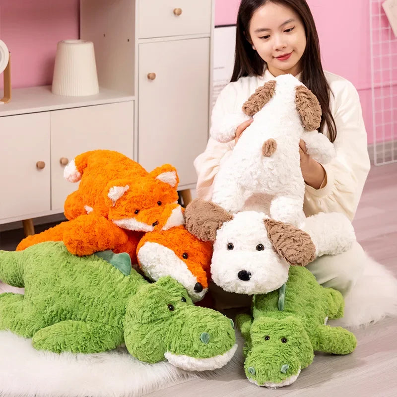 Lying Embrace Little Dogs Crocodiles Foxes Soft Stuffed Plush Toy | Adorable Decor for Girls' Sleeping Room | Alo Trendy